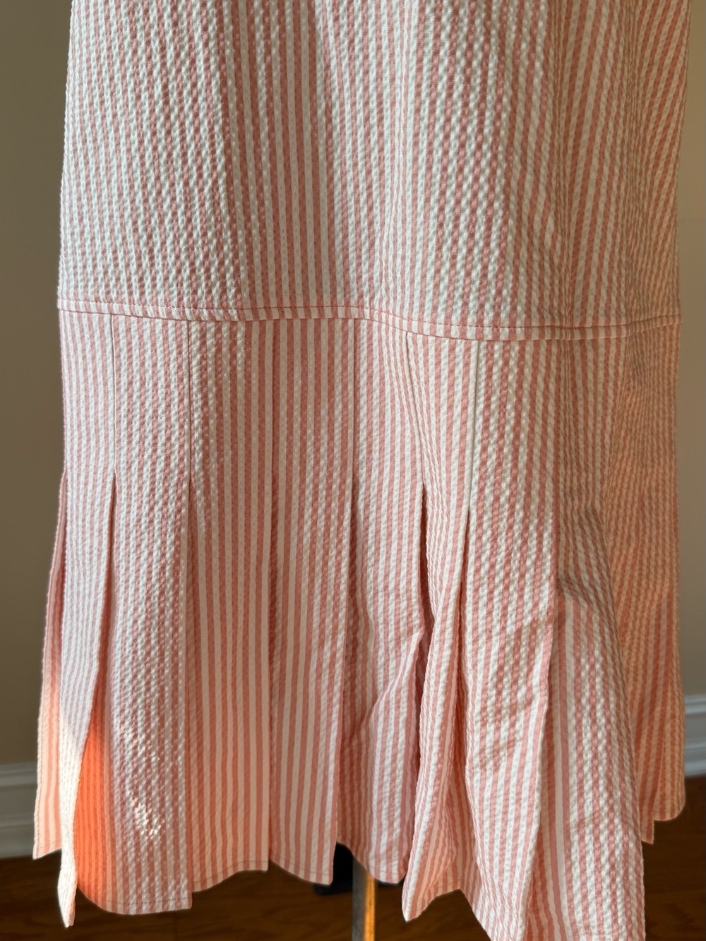 kate spade Seersucker Pleated Shirt Dress Sz Small - Picture 8 of 11